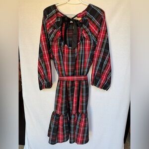 Draper James Red and Black Plaid Mini Dress